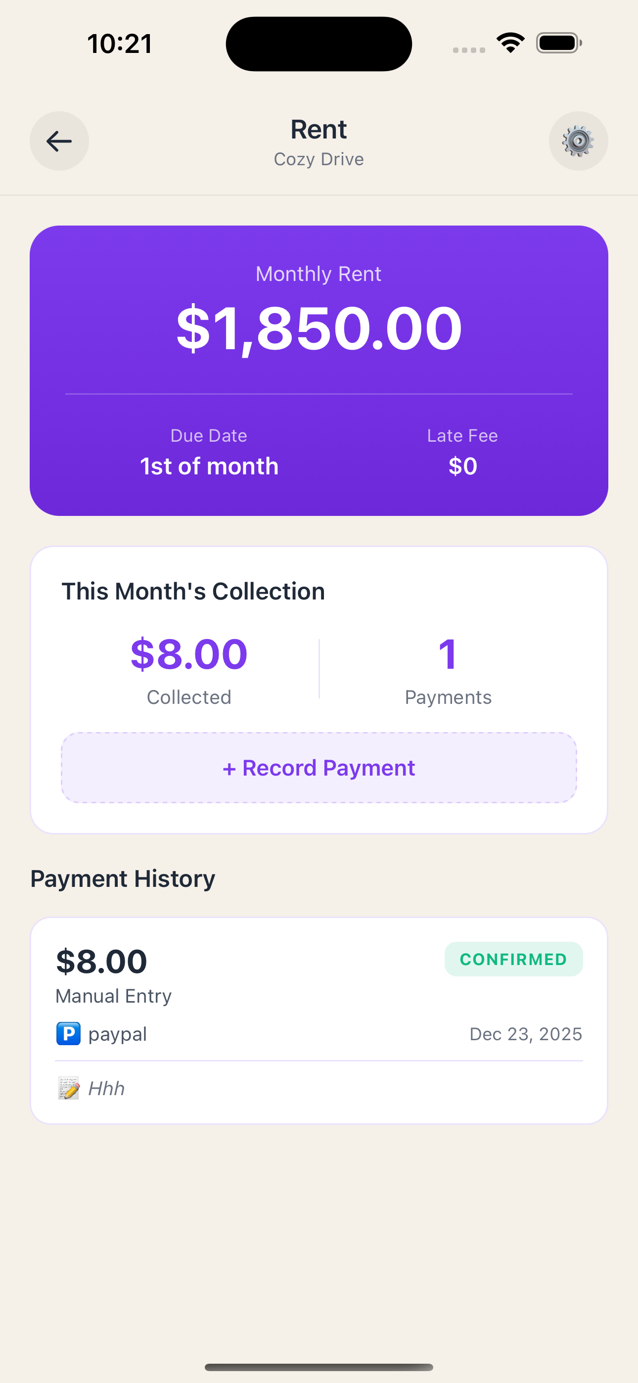 Payment - Rent Collection